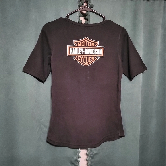 Harley-Davidson Black Women's Baby Tee- Size Medium - Picture 2 of 3